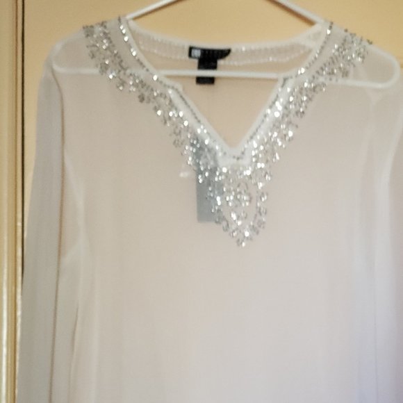 Carole Little Sheer Silk Top ** - Picture 2 of 5